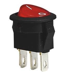 Przełącznik okrągły fi=20 ON-OFF 3pin czerwony