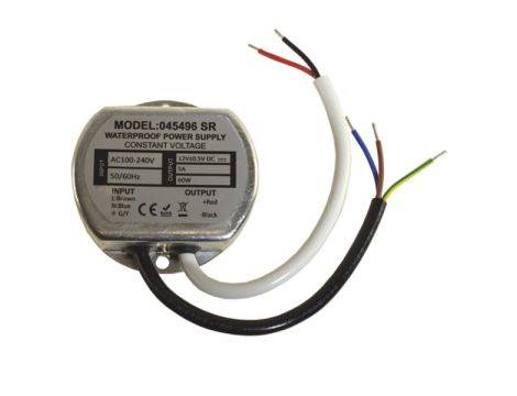 12Vdc  5A Zasilacz 60W do puszki IP67 69x27