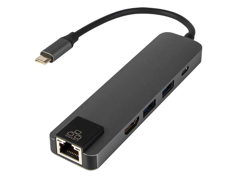 Karta sieciowa HUB USB-C wt/gn RJ45, HDMI, USB