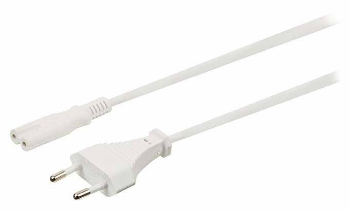 Kabel zasilający IEC C7 2pin 3m biały ósemka