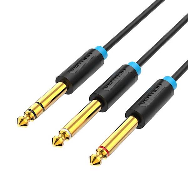 Kabel Jack6,3 stereo wt/2wt Jack6,3 mono 2m