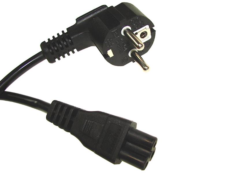 Kabel zasilający IEC C5 1m koniczynka CU 0,75mm2