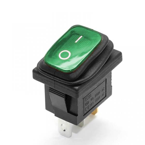 Przełącznik KCD1 ON-OFF 3pin IP65 zielony