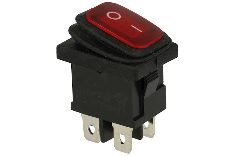 Przełącznik KCD1 ON-OFF 4pin IP65 czerwony