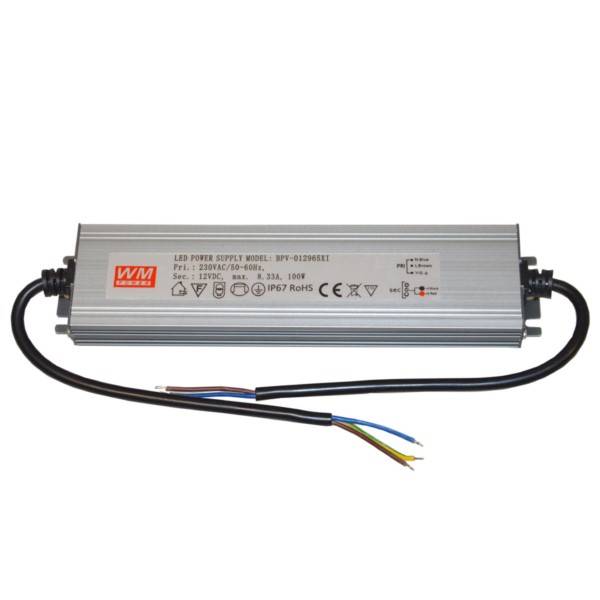 Zasilacz LED 12V 100W IP67 260x70x25