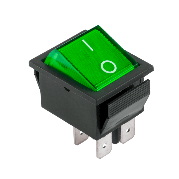 Przełącznik klawiszowy KCD4 ON-OFF 4pin zielony