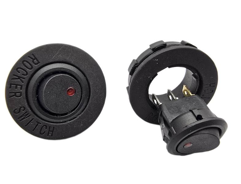 Przełącznik okrągły fi=30 ON-OFF 3pin 12V czerwony