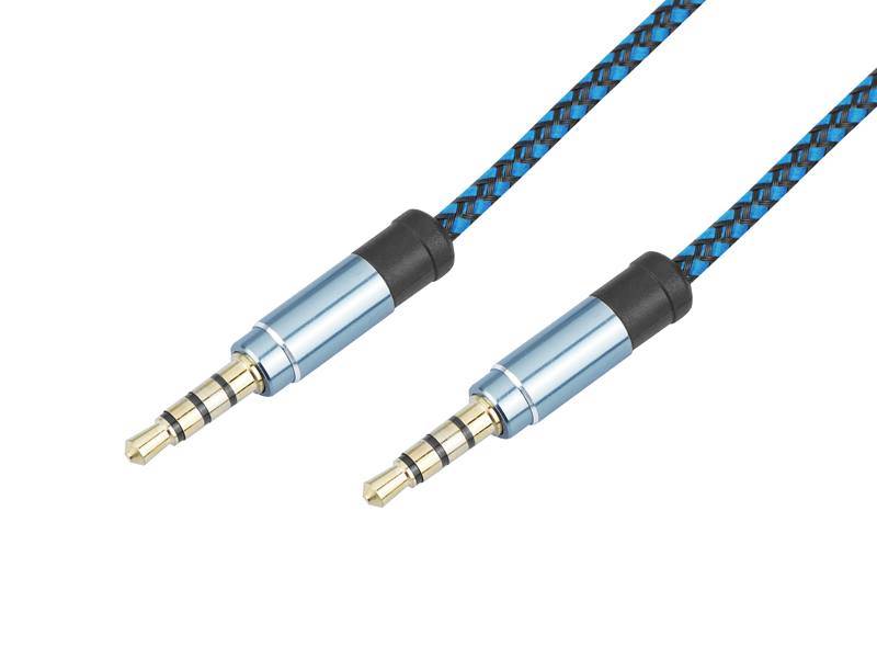 Kabel Jack3,5 4-polowy wt/wt 1,5m w oplocie