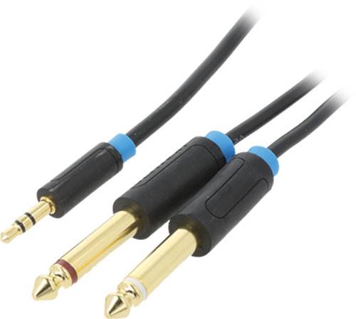 Kabel Jack3.5 stereo wt/wt 2xJack6.3 mono 2m