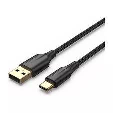 Kabel USB-C wt/wt USB-A 1m  czarny 60W złocony