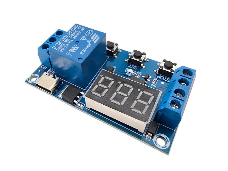 Moduł timera z przekaźnikiem 1s-999min USB-C