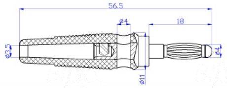Banan; wtyk 4mm 50V=/30V~ 24A czarny lub czerwony