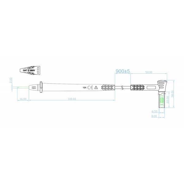 Przewody pomiarowe silikon CAT IV 600V 10A 
