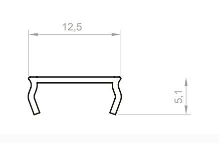 C13-3 Klosz do profili "Z" 3m mleczny płaski