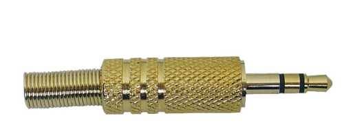 Jack3,5 stereo Wtyk na przewód złoty 