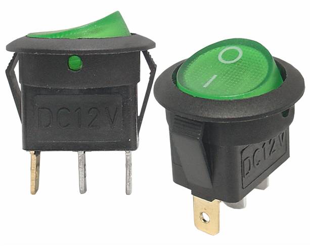 Przełącznik okrągły fi=20 ON-OFF 3pin zielony 