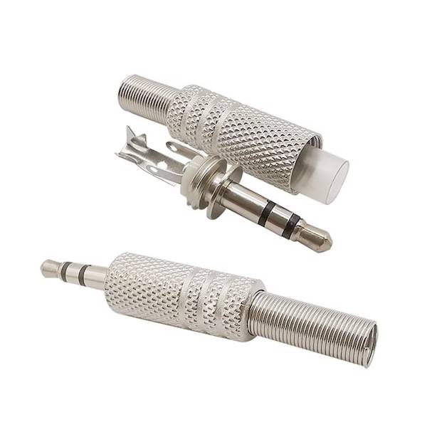 Jack3,5 stereo Wtyk na przewód metalowy 