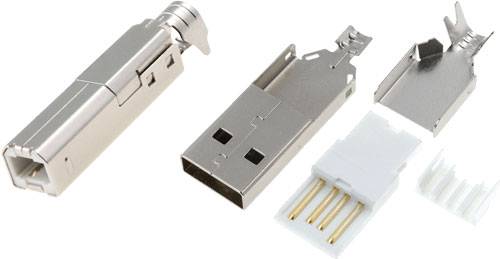 USB-B Wtyk  na przewód 