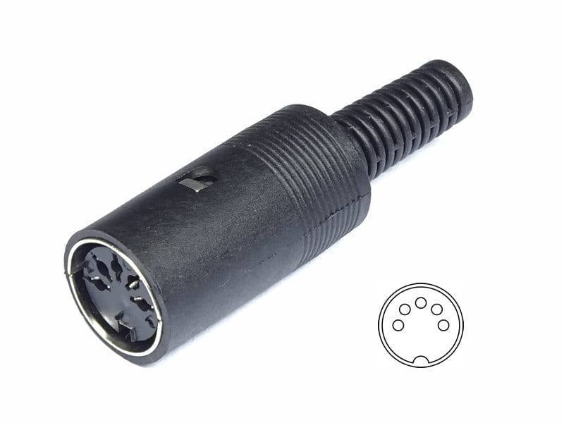 DIN-5pin Gniazdo DIN na przewód 180°