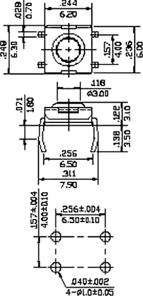 Tact switch 6x6 h= 2,3mm 