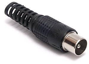 TV Wtyk IEC antenowy prosty czarny 