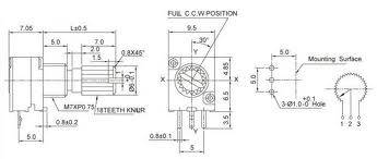 Potencjometr liniowy z wyłącznikiem RVW16 50K