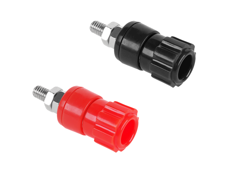 Banan; gniazdo 4mm na panel, czarny lub czerwony