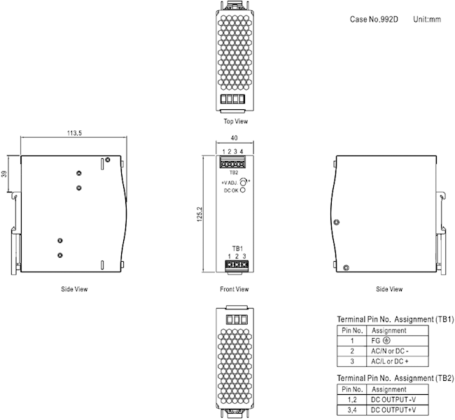 EDR-120-24 Zasilacz na szynę DIN 24V 5A
