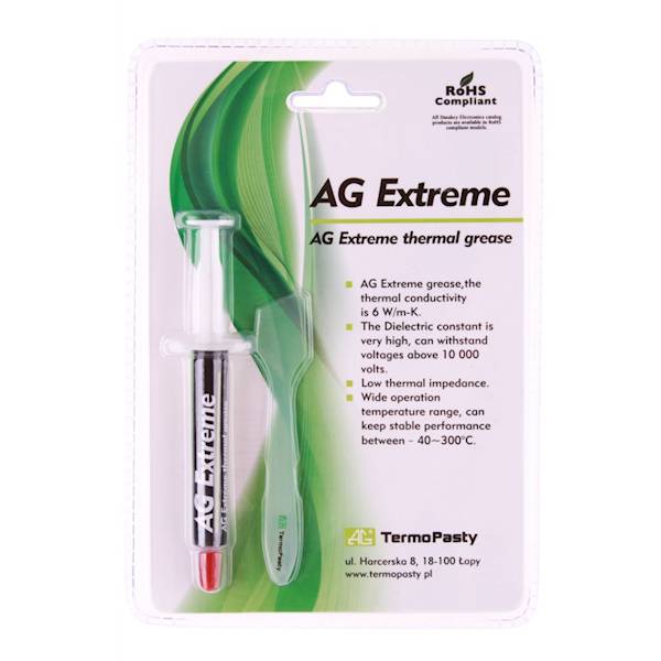 Pasta termoprzewodząca AG Extreme 6W/mK 3g