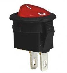 Przełącznik okrągły fi=15 ON-OFF 2pin czerwony 