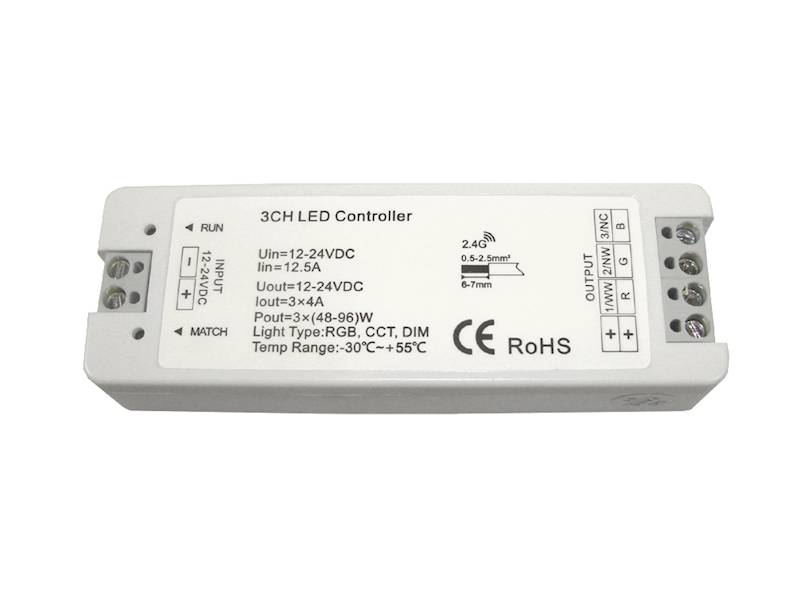Sterownik do taśm RGB RF 2,4GHz 3*4A 12-24V