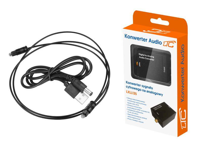 Konwerter optyczny Toslink Coaxial na RCA 