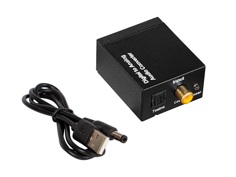 Konwerter optyczny Toslink Coaxial na RCA 