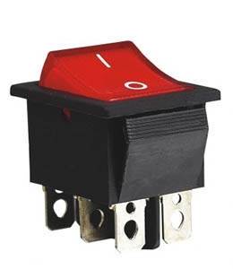 Przełącznik KCD4 ON-ON 6pin czerwony 