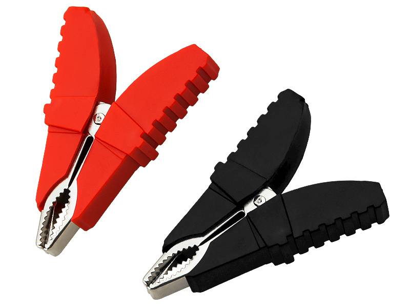 Krokodyl 30A izolowany czarny lub czerwony 