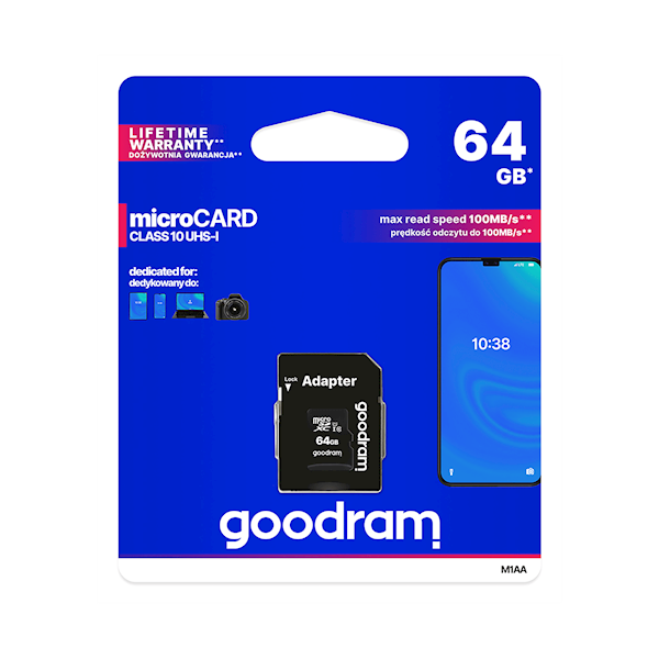 Karta pamięci microSD 64GB UHS-I Goodram adapter