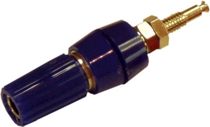 Banan; gniazdo 4mm na panel 10A, niebieski