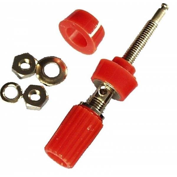 Banan; gniazdo 4mm na panel 10A, czerwony