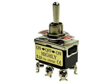 Przełącznik z dźwignią T-23 ON-OFF-ON 6pin Highly