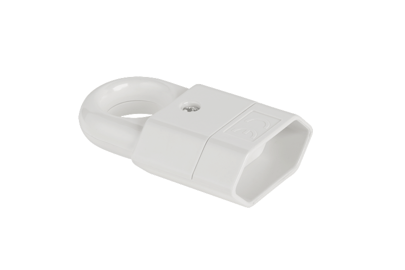 Gniazdo płaskie z uchwytem GP2C biały
