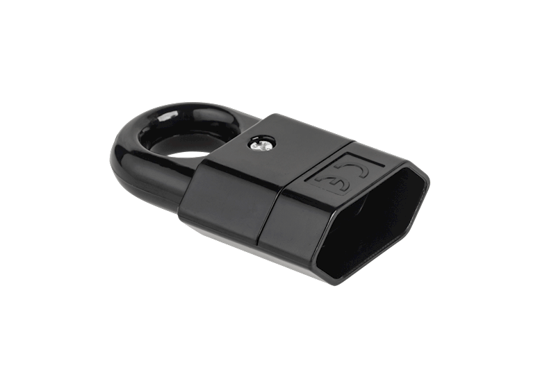 Gniazdo płaskie z uchwytem czarny GP2C-2