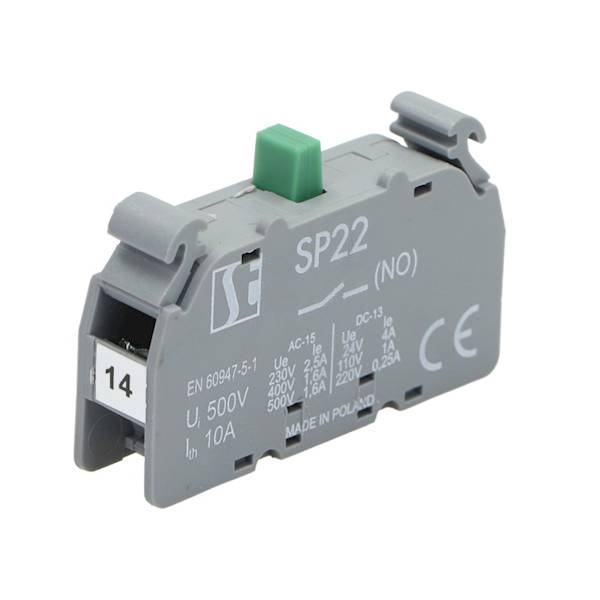 Element stykowy 22mm NO 2,5A/230VAC 4A/24VDC SP22