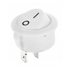 Przełącznik okrągły fi=20 ON-OFF 2pin biały