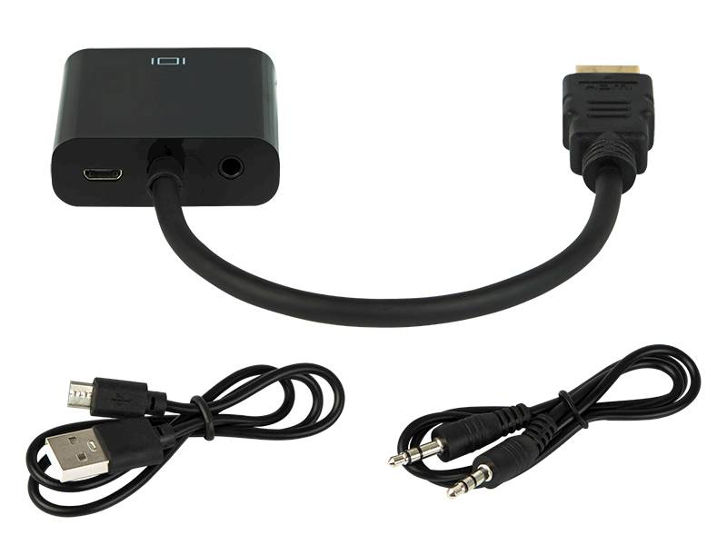 Konwerter HDMI na VGA + audio jack3,5