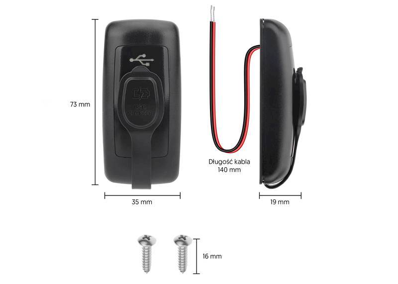 Ładowarka samochodowa do zabudowy 6,3A