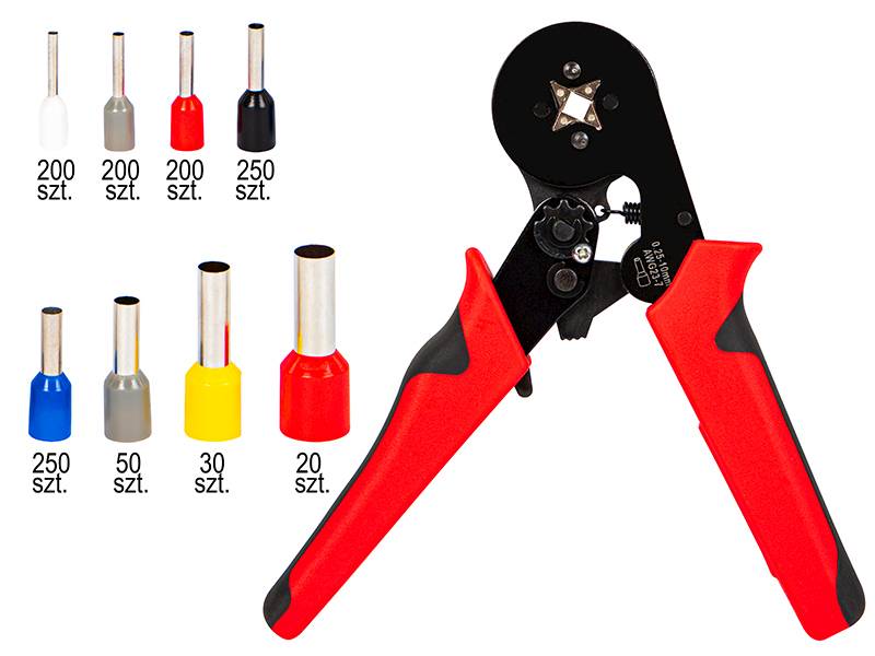 Zaciskarka do tulejek 0,25 - 10,0 mm2 zestaw