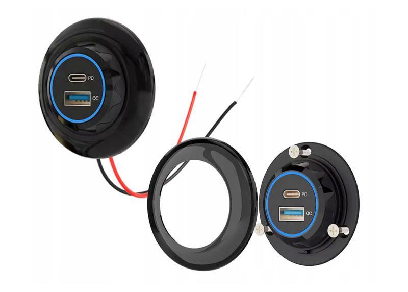 Ładowarka samochodowa do zabudowy 5-12V 3A