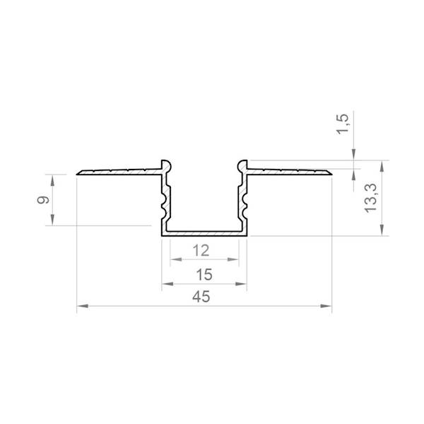 Profil led GK do karton-gips srebrny anodowany 2m