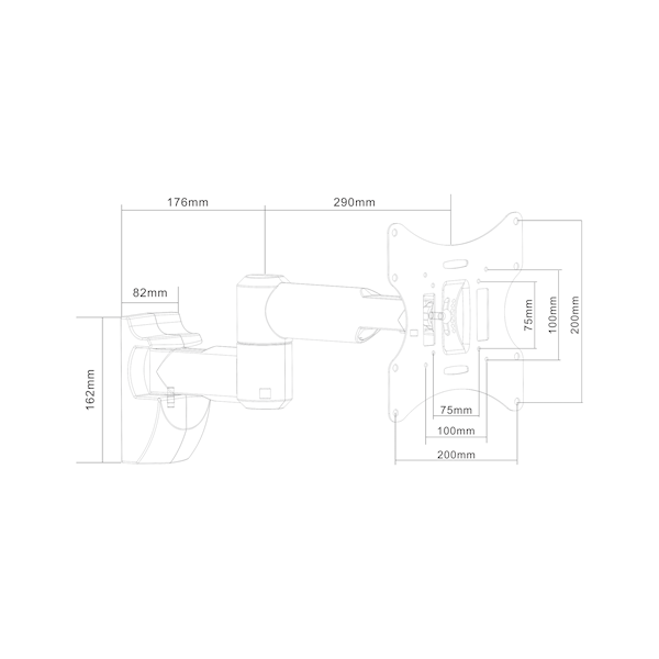 Uchwyt TV 13-42" z wysięgnikiem.