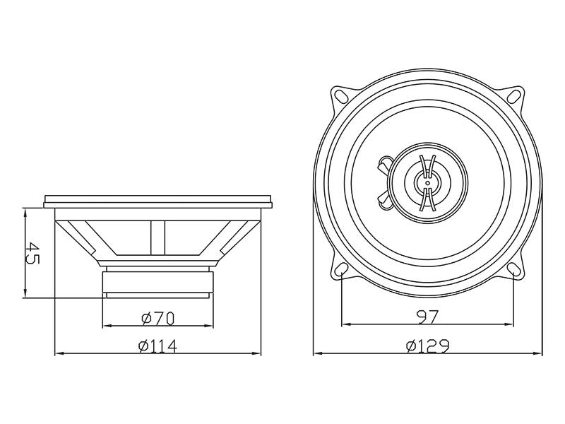 130mm Głośniki samochodowe WH-1516 120W